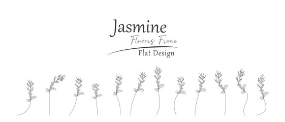 illustration of smooth curved jasmine flowers