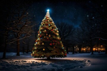 christmas tree in the night