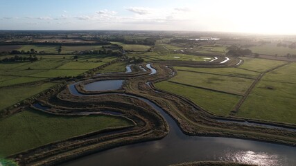 Beautiful aerial images of The Norfolk Broads in the East Anglia region of Norfolk. Taken on an...
