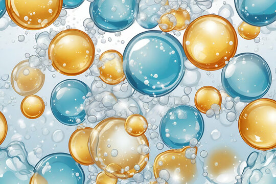 abstract color Underwater fizzing bubbles, soda or champagne carbonated drink