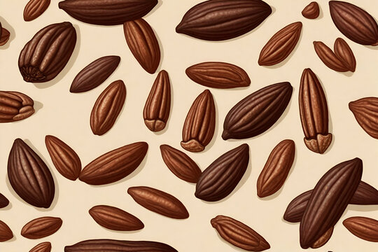 realistic dry cocoa pods background