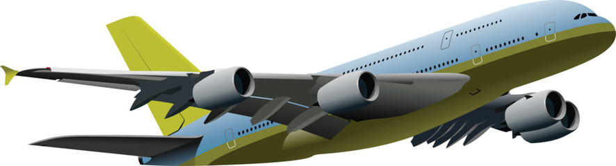 Passenger airplane on the air. Vector illustration