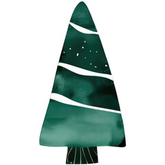 Watercolor Christmas tree , element Christmas tree
