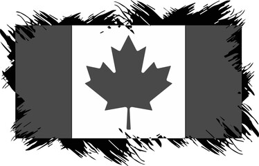 Black and white Canada flag independence day