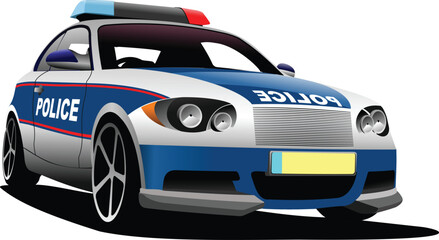 Police car. Municipal transport. Vector illustration.