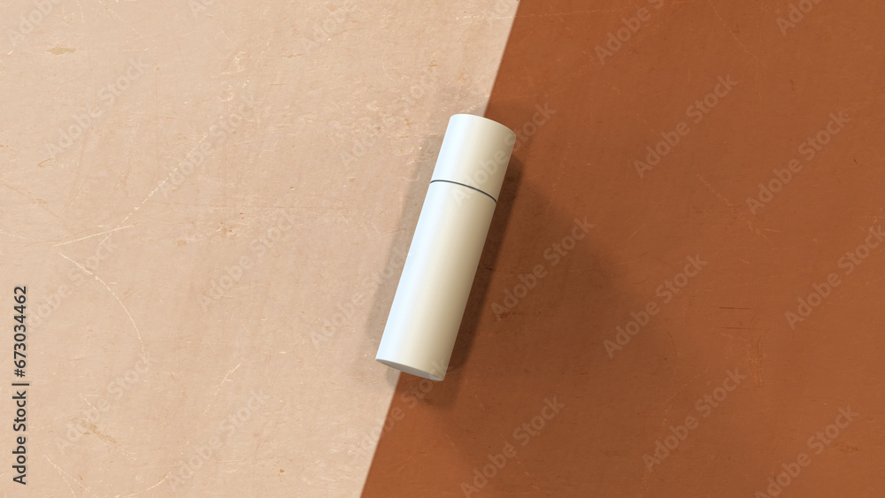 Poster a cosmetics mock-up file through 3d rendering, simple yet tasteful and harmonious background for the