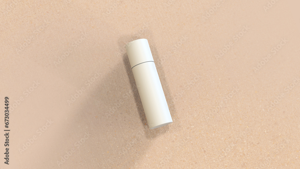 Aufkleber a cosmetics mock-up file through 3d rendering, simple yet tasteful and harmonious background for the