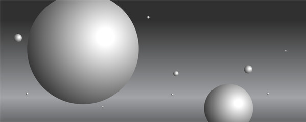 Abstract sphere and circle in the black and white cosmic background