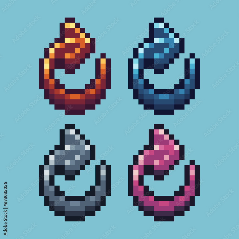 Fototapete pixel art sets of redo with variation color item asset. simple bits of redo sign pixelated style. 8b