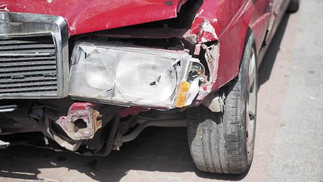 car damaged by a road accident 