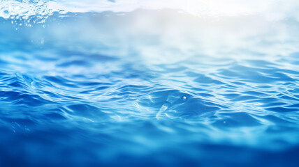 Beautiful blurred natural blue background with water