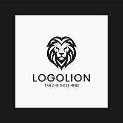 Elegant lion logo, minimalist and simple symbol logogram, clean icon for company brand