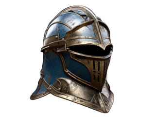 Knights Helmet with Visor Down Isolated on Transparent or White Background, PNG