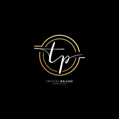 Handwritten TP letter logo. Simple signature vector
