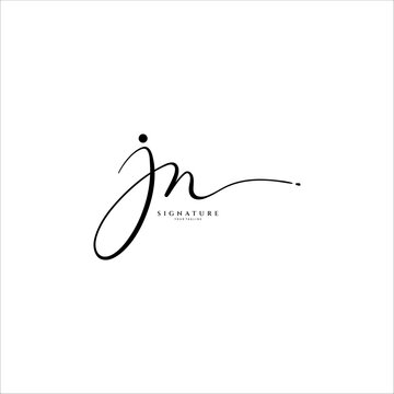 JN initial signature logo. Handwriting logo template vector