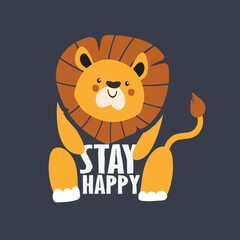 lion typography poster concept t-shirt graphics, poster, banner, flyer, print and postcard