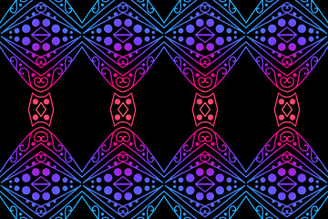 Luxurious colourful gradient mix pattern of modern Chinese oriental Java traditional classic borneo flowers circle flowers art