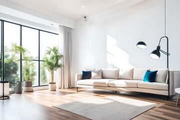 Fototapeta na wymiar white modern living room interior