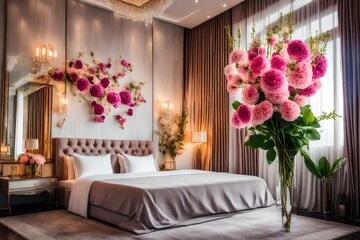 bedroom with flowers
