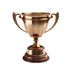 Fototapeta na wymiar Shining Bronze Trophy Cup Isolated on Transparent or White Background, PNG