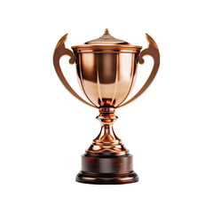 Fototapeta na wymiar Shining Bronze Trophy Cup Isolated on Transparent or White Background, PNG