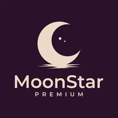 moon and star logo vector simple illustration template icon graphic design