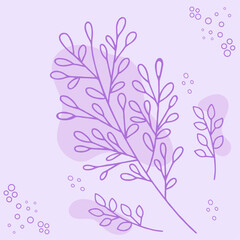 Fototapeta na wymiar Purple floral background, modern and minimalist 