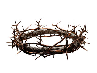 Crown of Thorns Isolated on Transparent or White Background, PNG