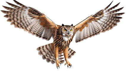 owl shot isolated on transparent background