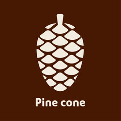 Silhouette of a pine cone. Pinecone logo design.