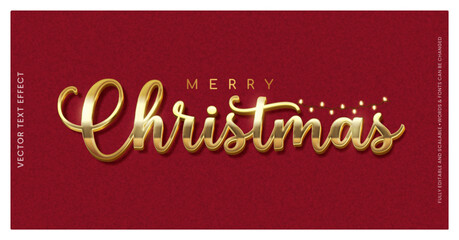 vector editable text effect merry christmas 3d text gold effect