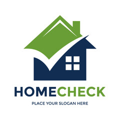 Home check vector logo template.