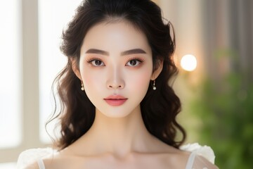 Obraz na płótnie Canvas korean wedding make up look. Generative AI