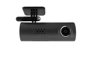 Dash cam. Dash Camera isolated white background. Car DVR. Portable mobile DVR video camera...