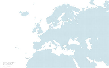 ヨーロッパを中心とした青のドットマップ。　中サイズ。