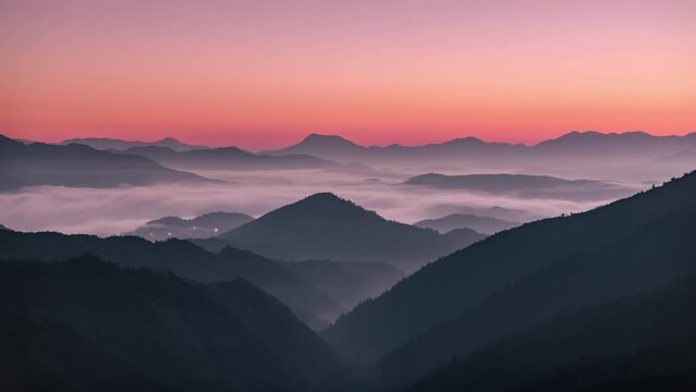 早朝の三越峠からの眺め