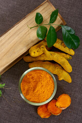 Haldi, Haldi Powder, Raw Turmeric or Kacchi haldi, Indian Spice.