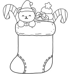 Outline Cute Christmas stockings