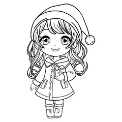 Outline winter girl