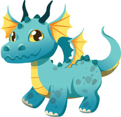 Baby dragon cartoon character illustration