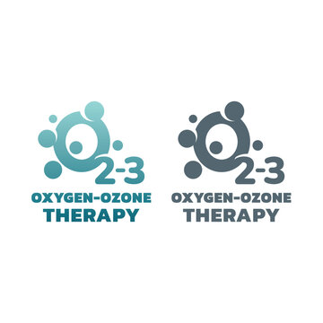 Oxygen and ozone therapy logo. Ozone-oxygen treatment vector icon.