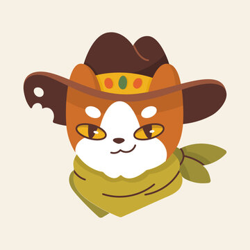 Vector image of a wanted bandit cat. Children's colorful illustration on the theme of the Wild West. Cowboy cat for poster and print.