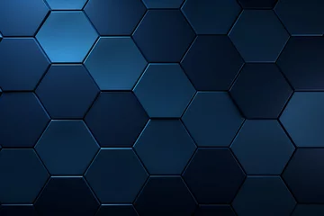 Fotobehang blue hexagon background, Digital hexagon abstract background © Aonsnoopy