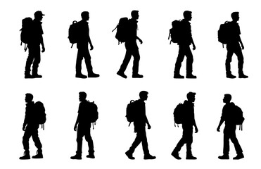 student college backpack silhouette