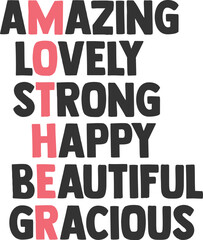 Mother Word Art - Mom Life Illustration