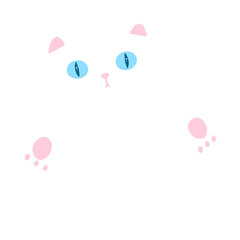 White Cat Cartoon illustration Cute Cat Cute Element Cat Sticker Cute Sticker