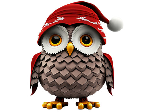 3d Christmas owl