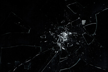 broken glass background with particle
