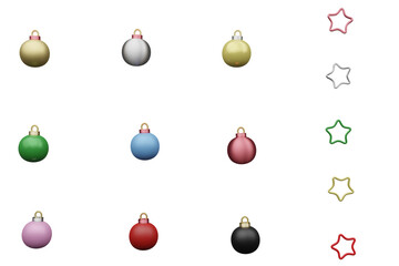 set of christmas balls, PNG