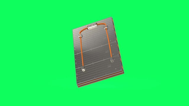 Electric vehicle rechargeable battery spin on green screen